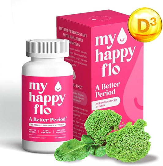 PMS Support Supplement for Women with Iron, PMS Relief Hormone Support for Women, 10-in-1 PMDD Supplements for Women | DIM & I3C Indole-3-Carbinol for Cramp Relief, Heavy Flow - 60 Caps