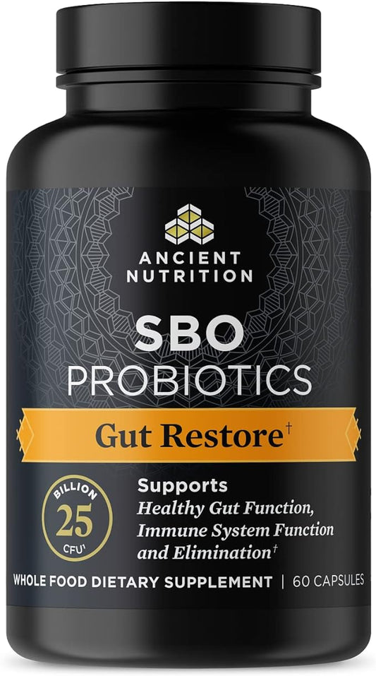 Probiotics by Ancient Nutrition, SBO Probiotics 60 Ct, 25 Billion