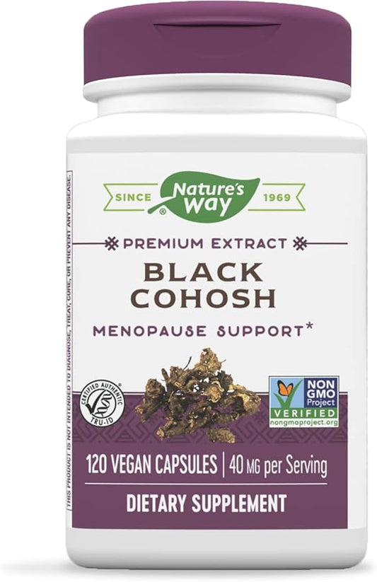 Nature's Way Premium Black Cohosh, Menopause 40 mg 120 Vegan