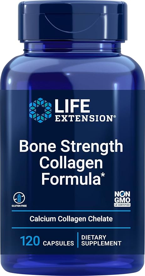 Life Extension Bone Strength Collagen Formula, D3, magnesium 120 capsules