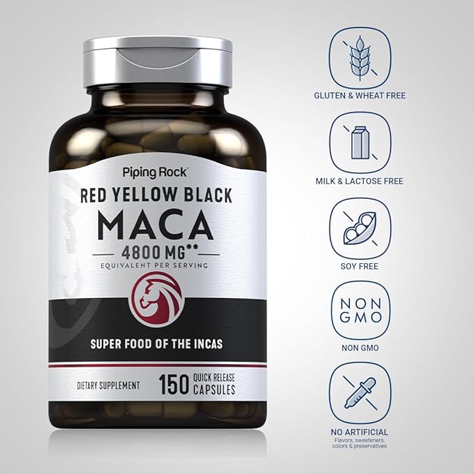 Piping Rock Maca Root Capsules 4800mg | 150 Pills