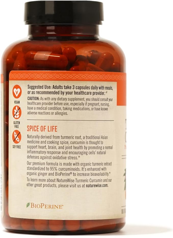 NatureWise Curcumin Turmeric 2250mg 95% Curcuminoids [2 Month 180 Count]