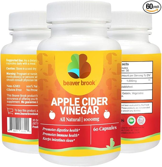 Apple Cider Vinegar All Natural Dietary 60 Capsules