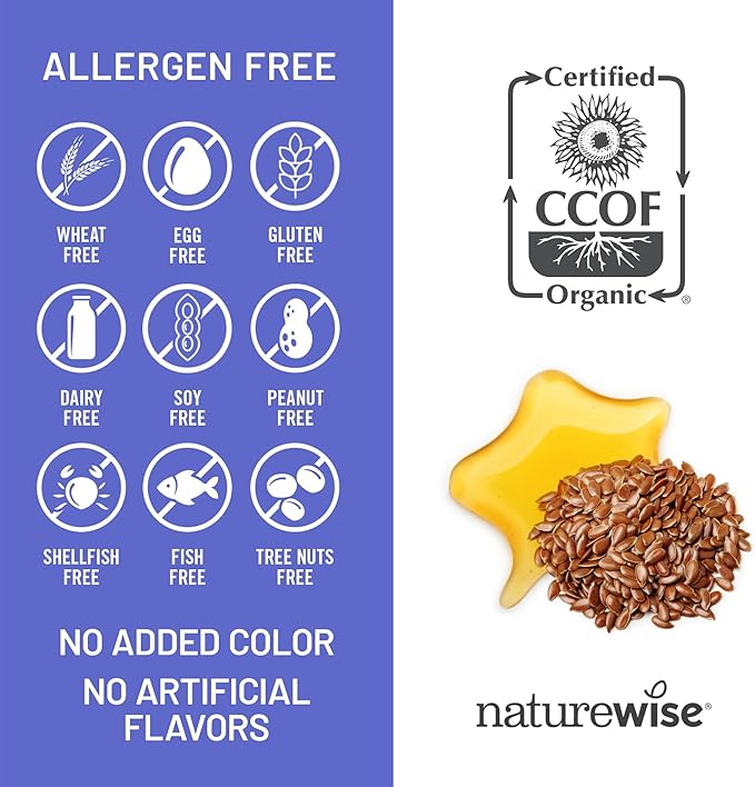 NatureWise Flaxseed Oil 1200 mg, Fish Free Omega 3 6 9 with 720mg ALA, Dietary Supplement for Heart Health Support - Organic, Cold Pressed, Non-GMO - 30 Softgels[1-Month Supply]