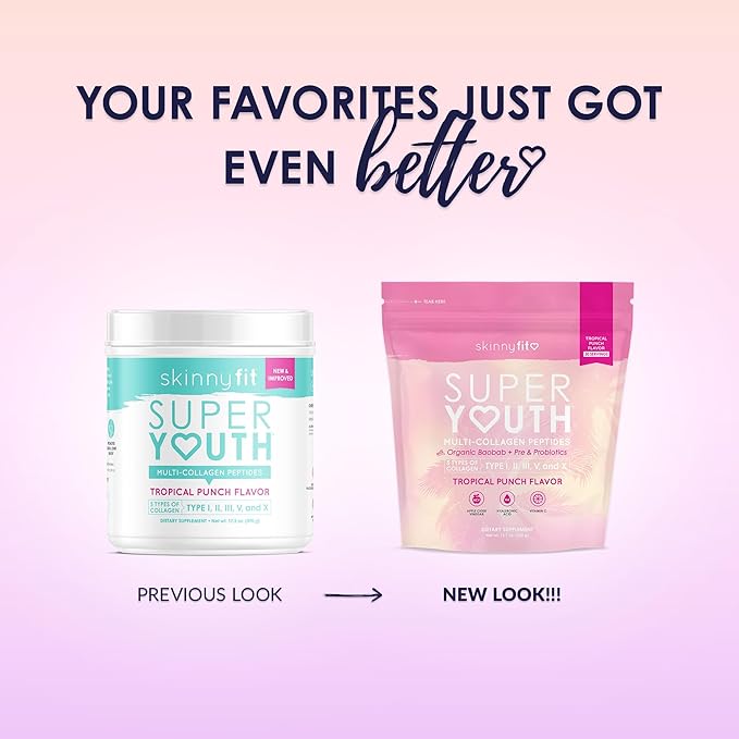 SkinnyFit Super Youth Tropical Punch Multi-Collagen 30 Servings