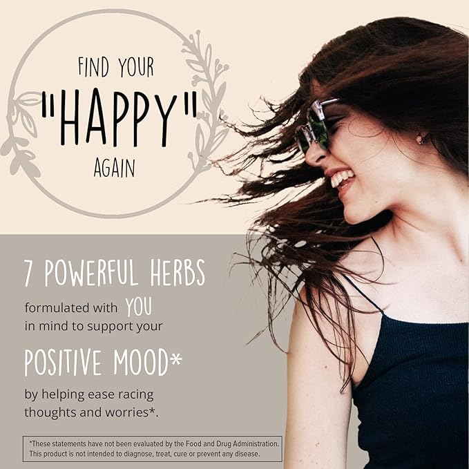 Joy-Filled Mood Support Supplement with St 100% Plant-Based 180 ct