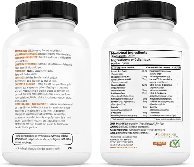 Renew Actives Turmeric Platinum 120 Capsules