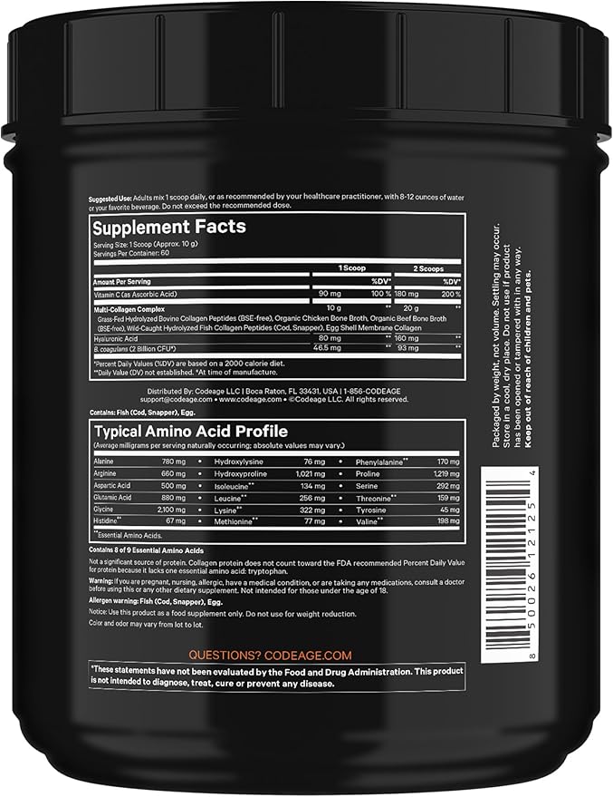 Codeage Multi Collagen Peptides + Probiotics 21oz