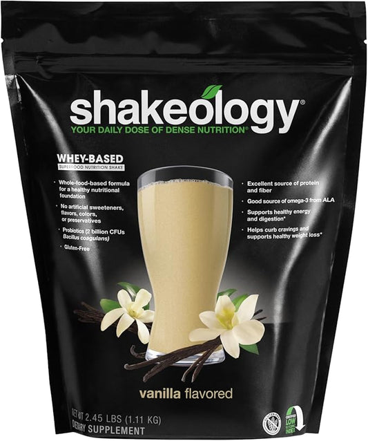 Shakeology Whey Protein Powder Blend - Gluten Free, Superfood Protein Shake with Vitamins and Minerals - Helps Support Healthy Weight Loss, Lean Muscle Support, Gut Health - Vanilla, 30 Servings