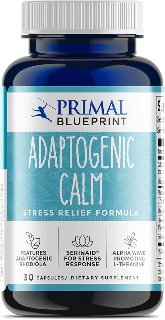 Primal Blueprint Adaptogenic Calm, Plant-Based Adaptogen 30 Count