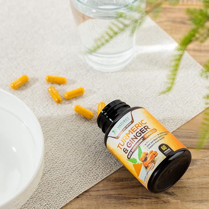 Turmeric Curcumin with BioPerine & Ginger 95% Curcuminoids 1950mg - 60 Capsules