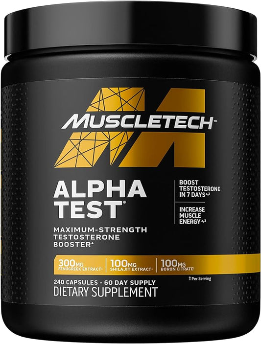 MuscleTech Testosterone Booster for Men, AlphaTest, 240 Pills