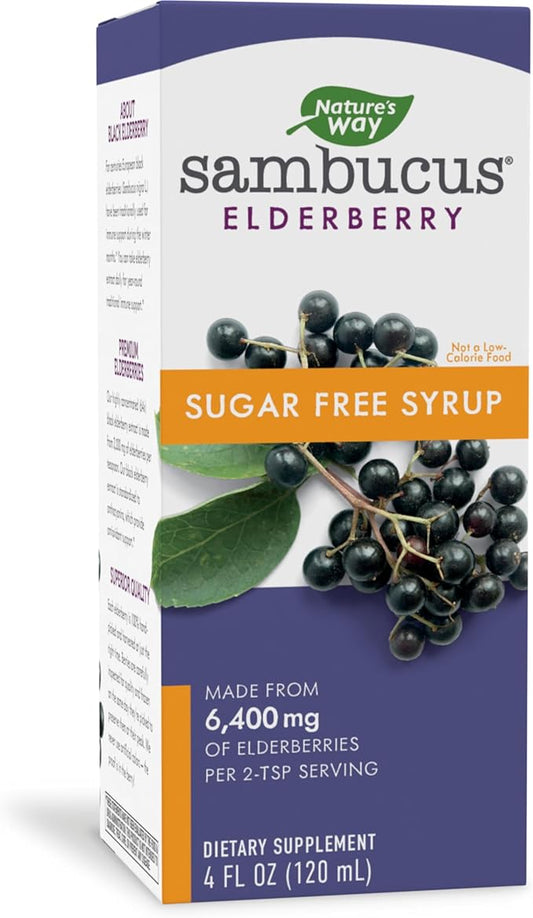 Nature's Way Sambucus Sugar-Free Elderberry Syrup, 4 Oz