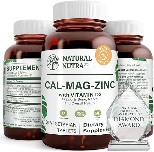 Natural Nutra Calcium Magnesium Zinc Supplement D3 for (100 Count)