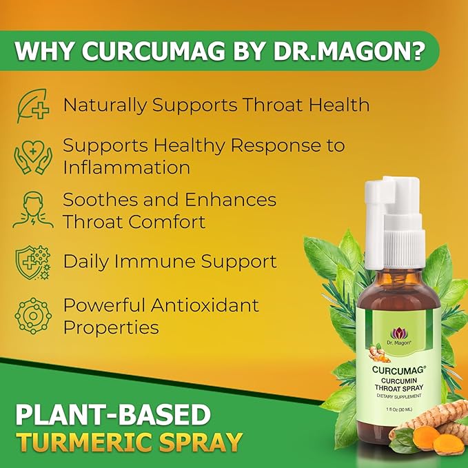 Natural Turmeric Curcumin Throat Spray by UC3 Clear 1 Fluid