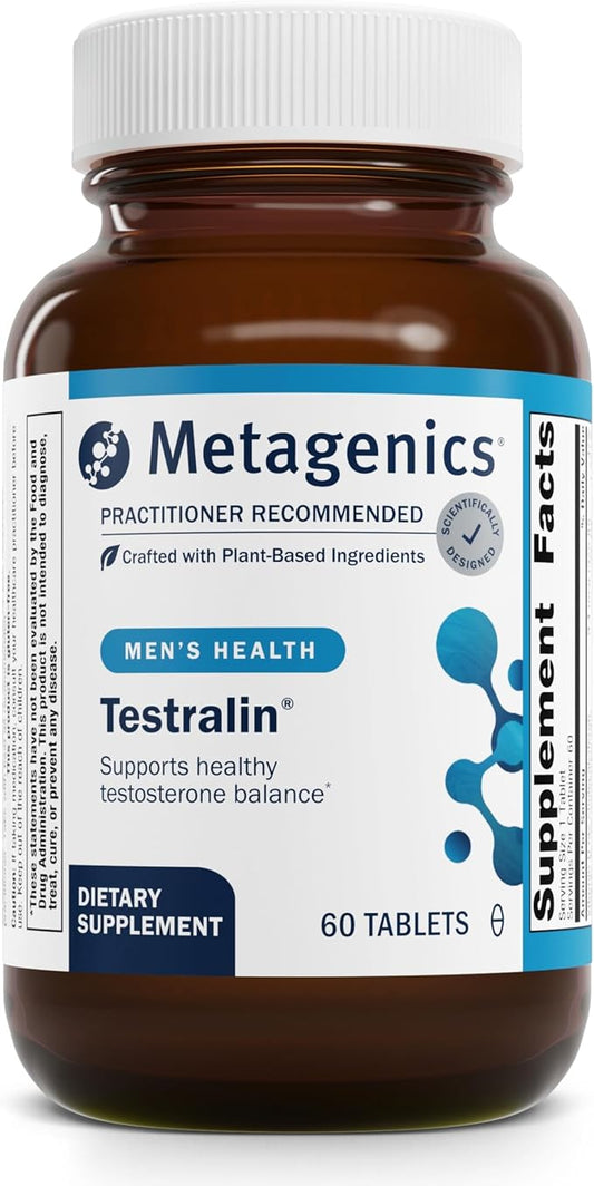 Metagenics Testralin - Testosterone Support for Men 40+* - Estrogen & Testosterone Metabolism Supplement* - with Flax Seed, Green Tea Leaf & Phytosterols- Gluten-Free - 60 Tablets