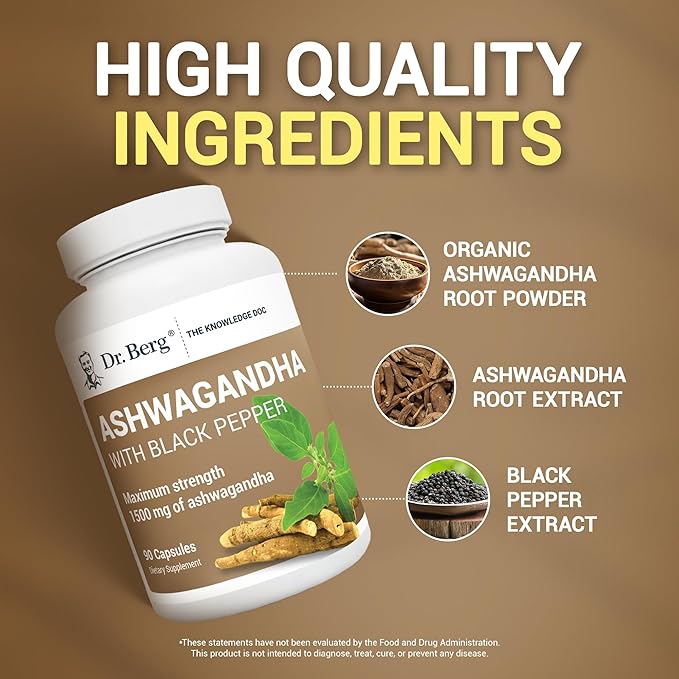 Dr. Berg Ashwagandha Capsules 1500mg 90 Capsules