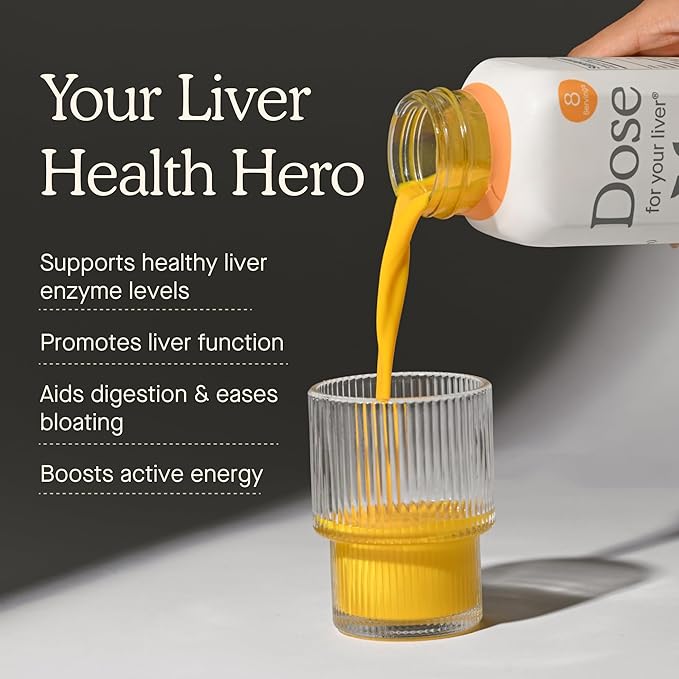 DOSE for Your Liver Cleanse Detox & Repair, Organic Milk Thistle Supplement with Turmeric, Dandelion, Ginger, and Orange, Promotes Optimal Liver Function,16oz Bottle, 3 Pack (3 Weeks Supply)