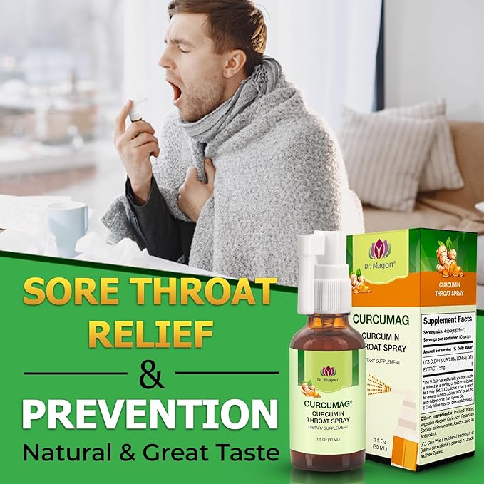 Natural Turmeric Curcumin Throat Spray by UC3 Clear 1 Fluid