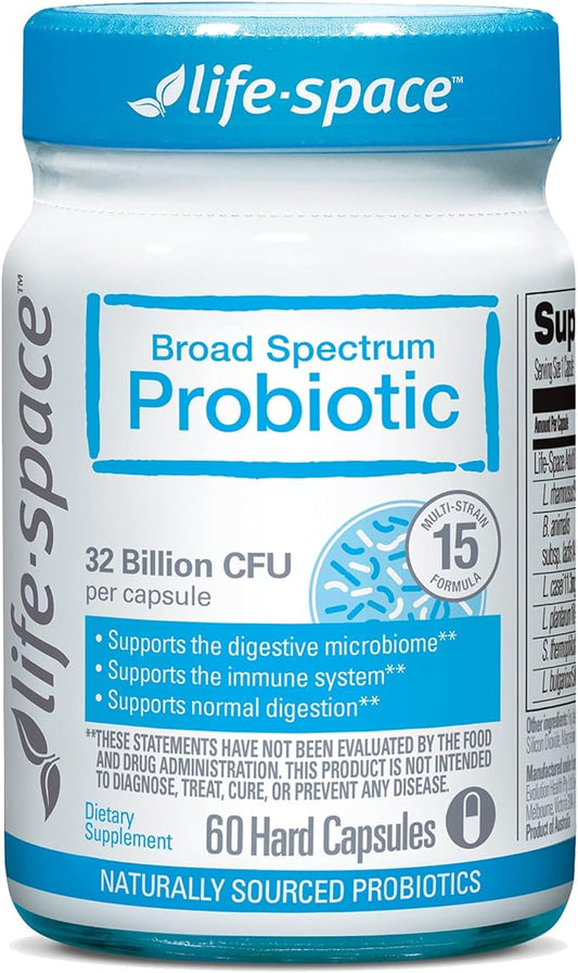Life-Space Premium Broad Spectrum Probiotics, 32 15 Diverse 4 Billion 2-Month Serving 60 Capsules