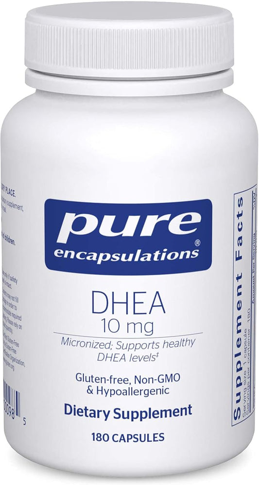 Pure Encapsulations DHEA 10 mg - Adrenal Supplement for Immune Support, Metabolism & Hormone Balance - with Micronized DHEA - 180 Capsules