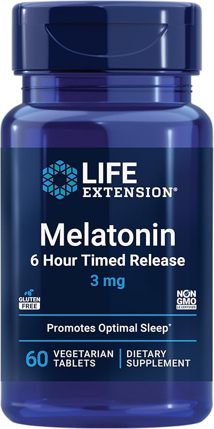 Life Extension Melatonin 6 Hour Timed 3 mg 60 Count