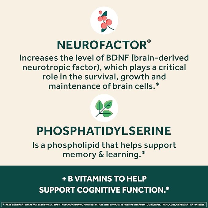 NEURIVA Plus Brain Supplement for Memory B6, B12, B12, Phosphatidylserine 30 Capsules