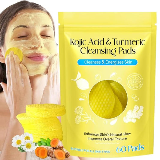 Turmeric Cleansing Pads, 60pcs Kojic Acid B5 and