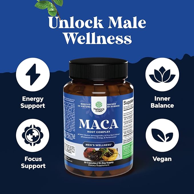 Potent Black Maca Root Capsules for Men