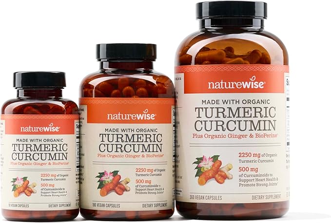 NatureWise Curcumin Turmeric 2250mg 95% Curcuminoids [1 Month 90 Count]