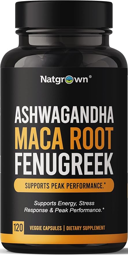 Natgrown Ashwagandha Maca Root Fenugreek Extract (120 Count)