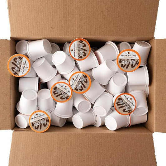 Fresh Roasted Coffee, Organic Donut Shop, Medium Roast, 96 Pods for K Cup Brewers