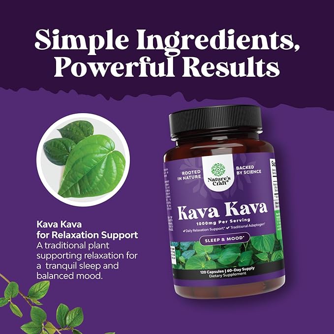 Kava Root Mood Support Supplement 1000mg Serving (60 Servings)