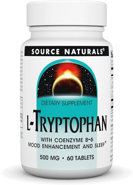 Source Naturals L-Tryptophan with Coenzyme B-6 500mg 60 Tablets