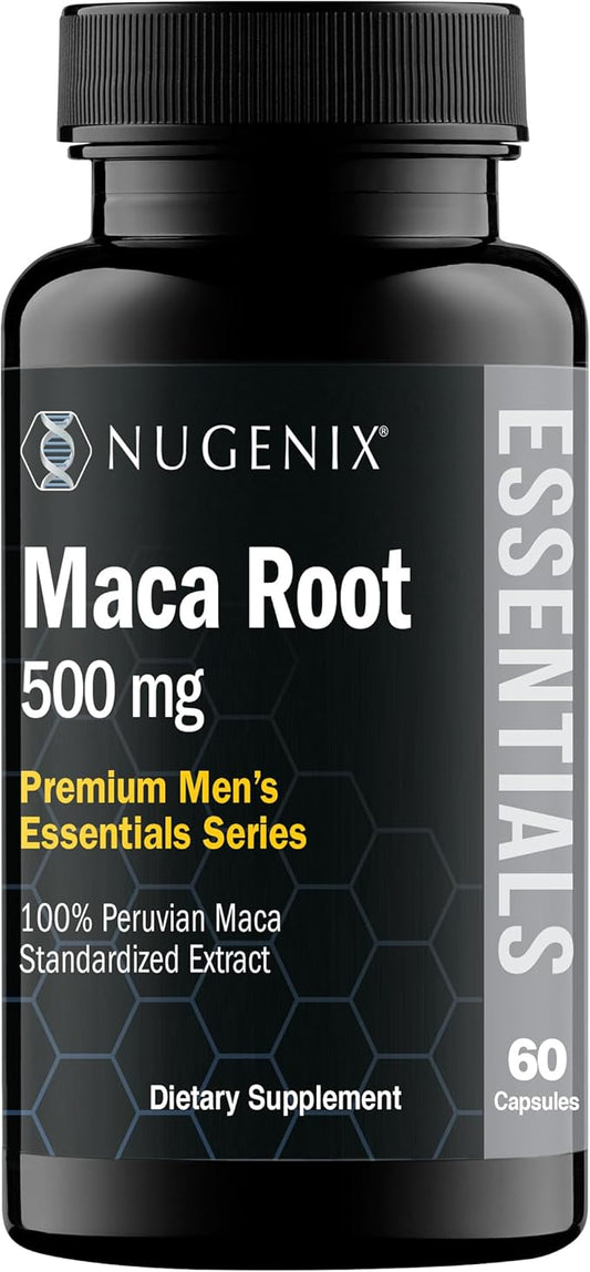 Nugenix Essentials Maca Root Powder Capsules 100% Peruvian 60 Count