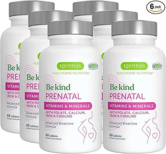 Methylated Prenatal Multivitamin, Folate for MTHFR, 6 x 60 Tablets,