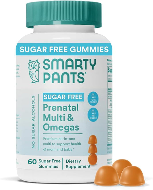 SmartyPants Prenatal Vitamins for Women, Sugar 3 (ALA) D3, C, B12, B6, B6, Vitamin 60 Count (20 Day