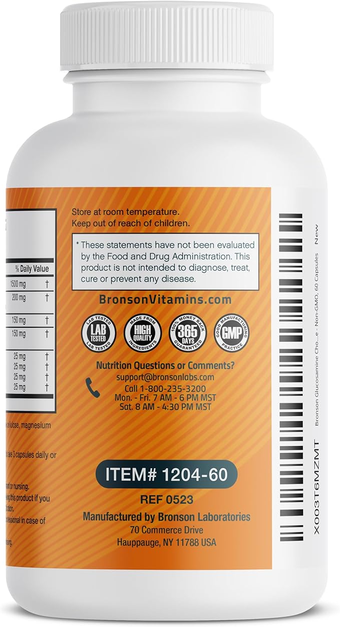Bronson Glucosamine Chondroitin Turmeric & MSM 60 Capsules
