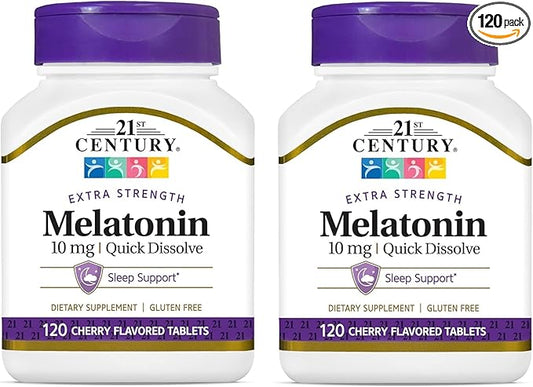 21st Century, Melatonin Quick Dissolve Tablets 10 mg, 120 Count 2)