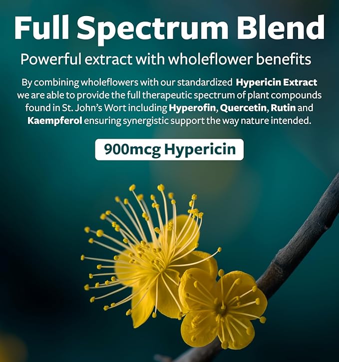 St. John's Wort 120 Capsules 900mcg Hypericin 500mg Per