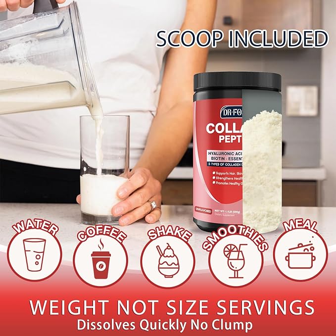 Multi-Collagen-Peptide-Powder with Probiotics, 50 Servings of