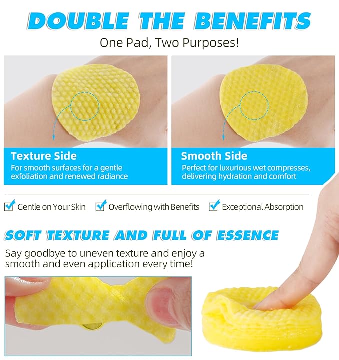 Turmeric Cleansing Pads, 60pcs Kojic Acid B5 and