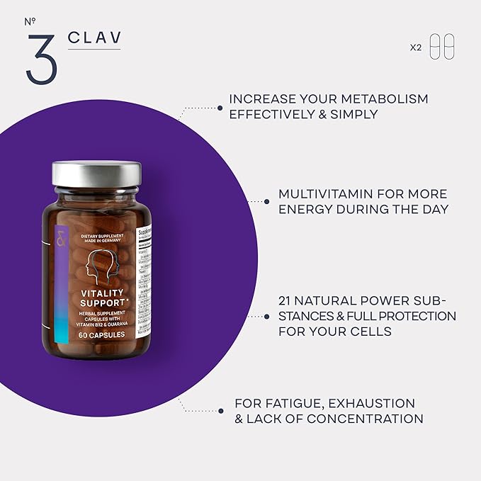 CLAV® N°3 Vitality Support 60 Capsules 1 Month