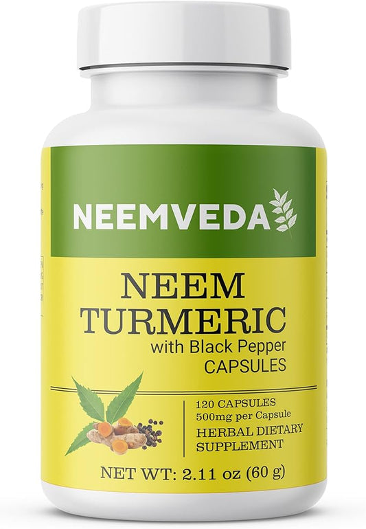 Neem Turmeric Capsules with Black Pepper 120 Veg