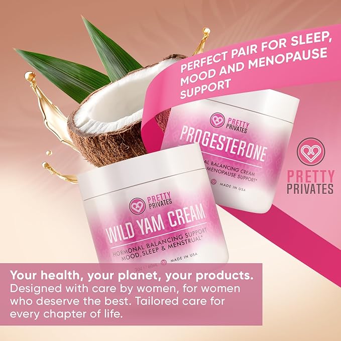 Organic Wild Yam Cream for Hormone Balance - Natural Root Cream for Hormone Support - Comfort Formula for Mood, Sleep, and Menstrual Support for Women with Wild Yam Oil Extract - 2 oz (60 mL)
