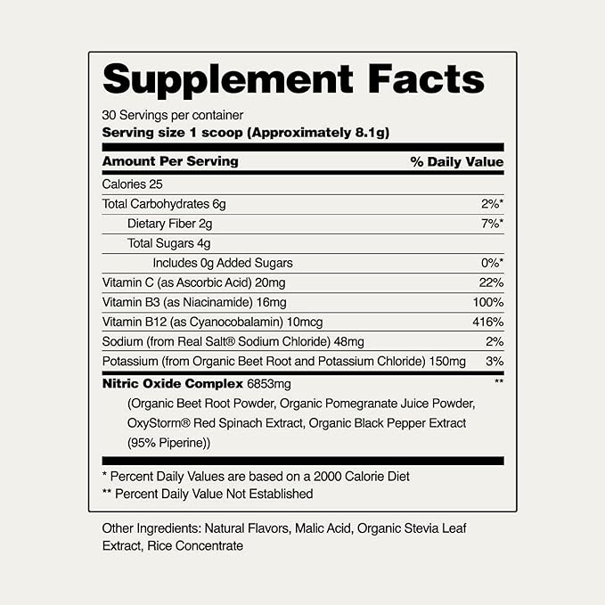 Snap Supplements Organic Beet Root Powder, Nitric Oxide Superfood Supplement with Beets, B Vitamins, Pomegranate & Red Spinach for Energy, Heart Health & Circulation Support, 30 Servings, Cherry Lime