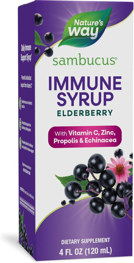 Nature's Way Sambucus Elderberry Immune Syrup, 4 Fl