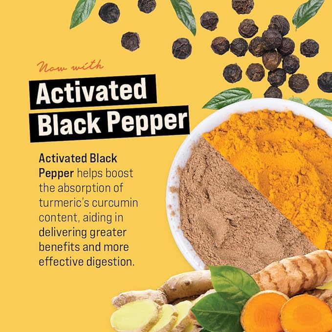 360 Nutrition Turmeric Supplement with Ginger 3.3 oz, 31 Servings