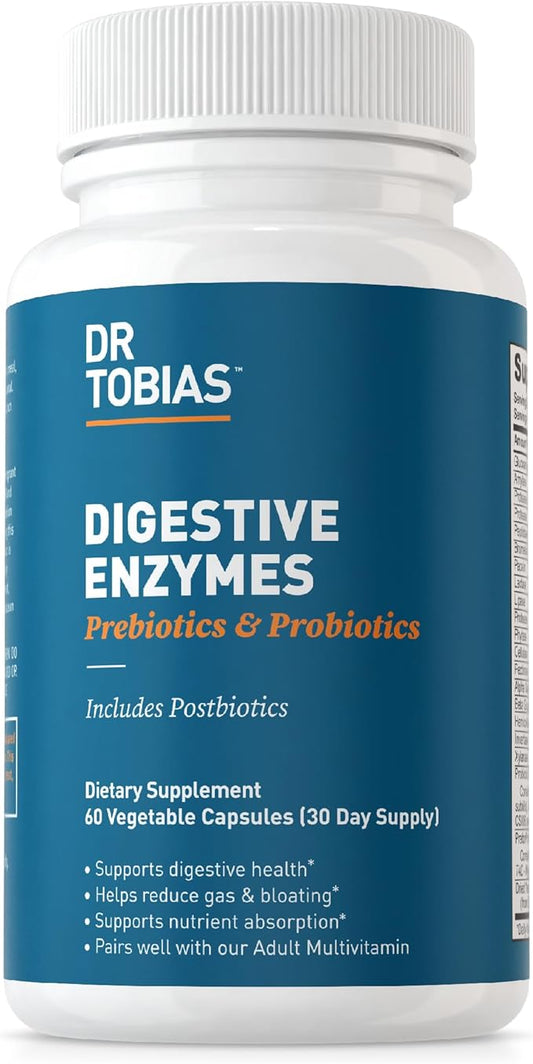 Dr. Tobias Digestive Enzymes with Probiotics, 60 Capsules, 30 Servings (2 Daily)