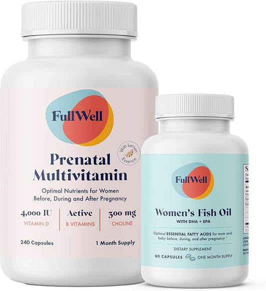 Prenatal Vitamin Lemon + DHA 3 Fish 26+ Vital 3rd Party 30 Servings